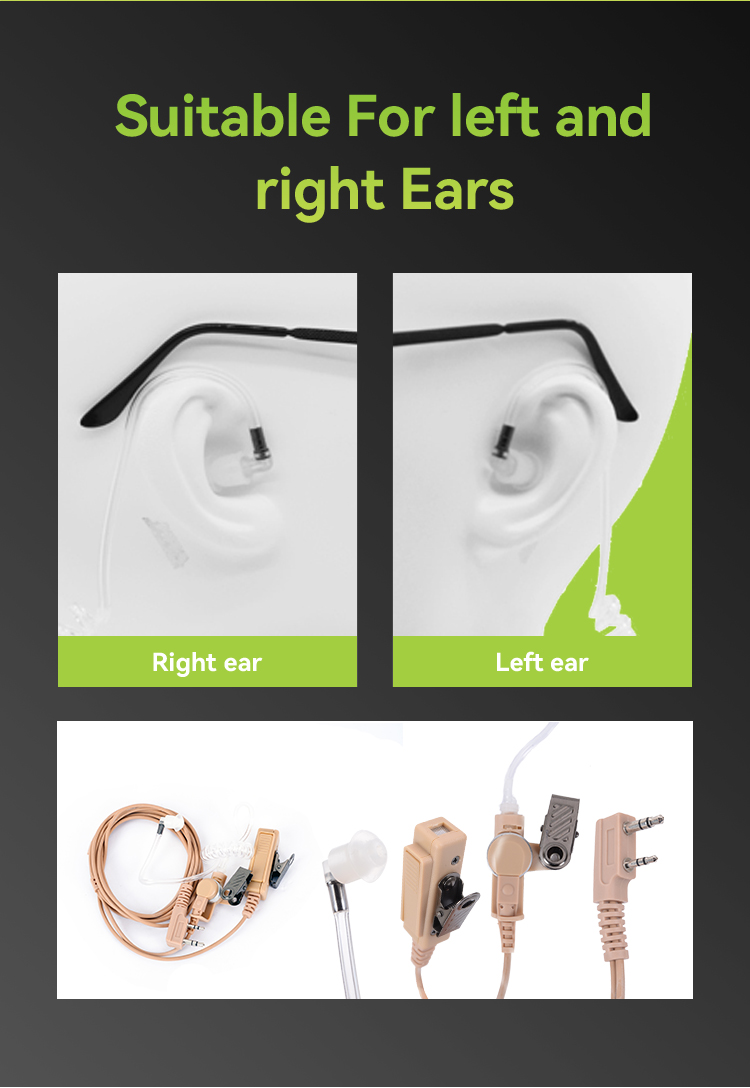 air acoustic clear tube earpiece for walkie talkie