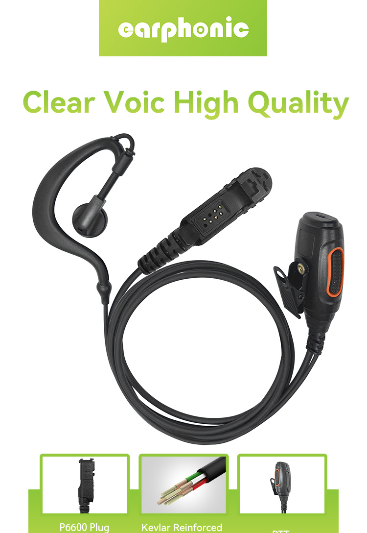 P6600 Plug walkie-talkie earphone