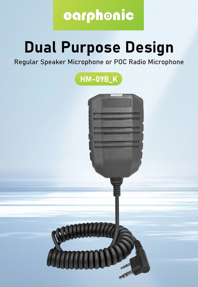 Heavy duty walkie talkie speaker mic