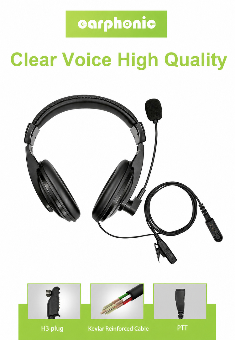 heavy duty two way radio headphone