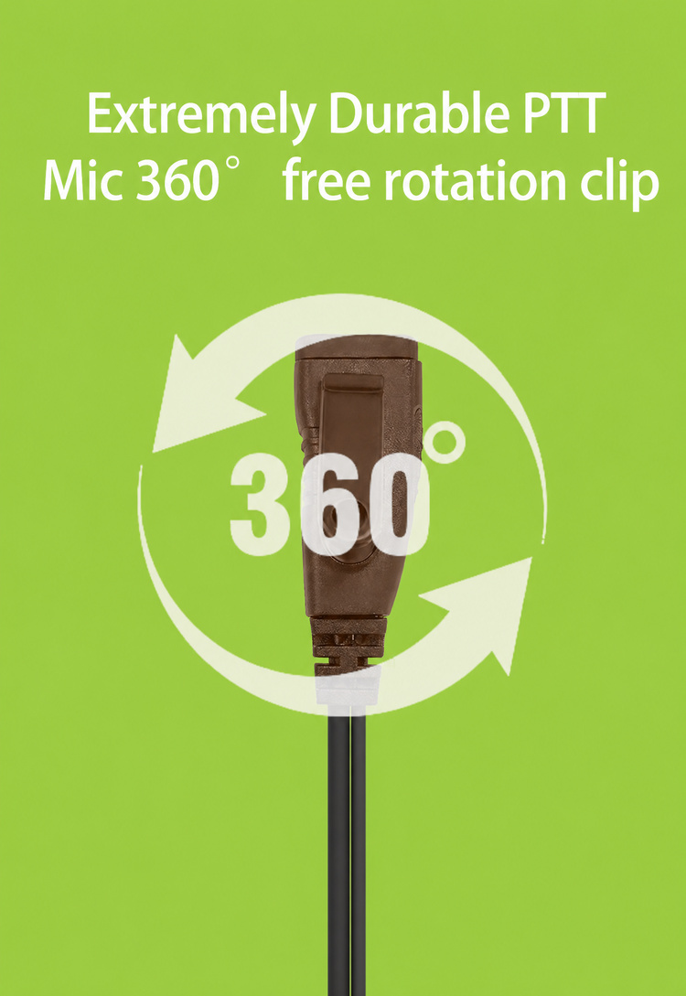 Acoustic tube earpiece for walkie talkie