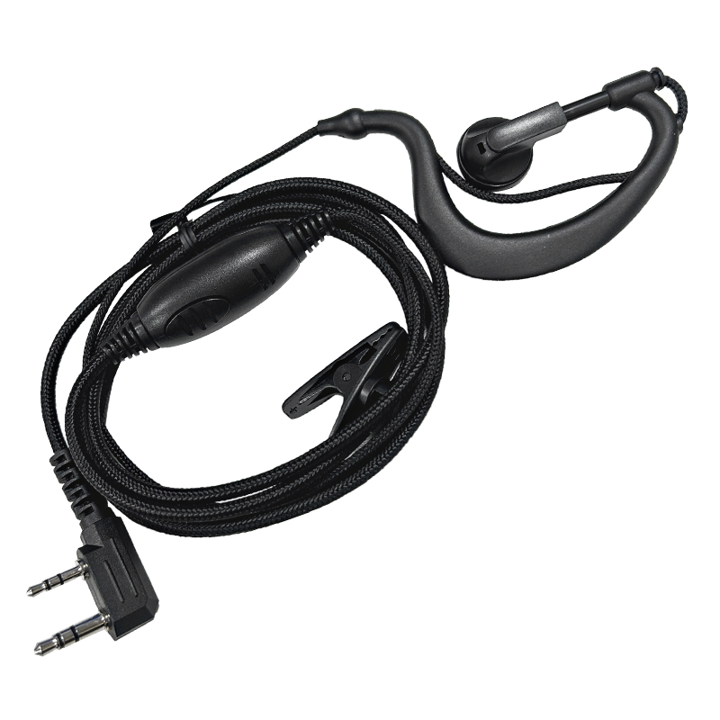 【Earpiece】EARPHONIC K Plug Walkie Talkie Earpiece with MIC Durable Braided Wire Headphones for Two Way Radio-[ER03DP03LB1_K]
