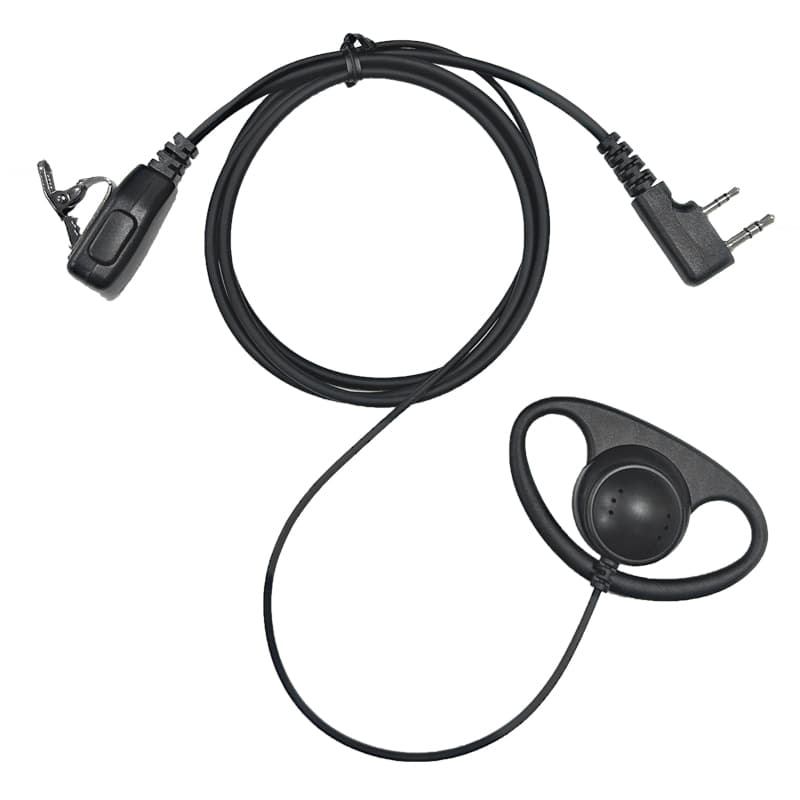 【Earpiece】-- K Plug D Shape Ear Hooks Clear Sound Quality Earphone for Two Way Radio--[ER01DP01SB4_K]
